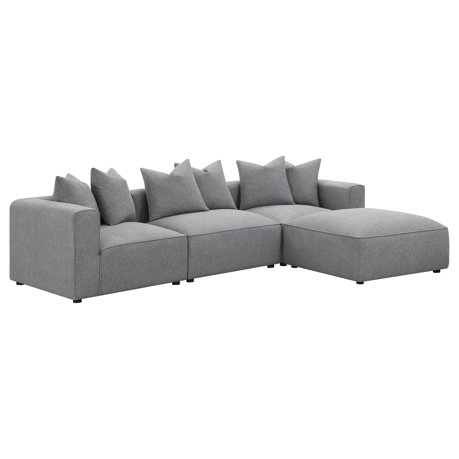 Ottoman - Jennifer Square Upholstered Ottoman Grey