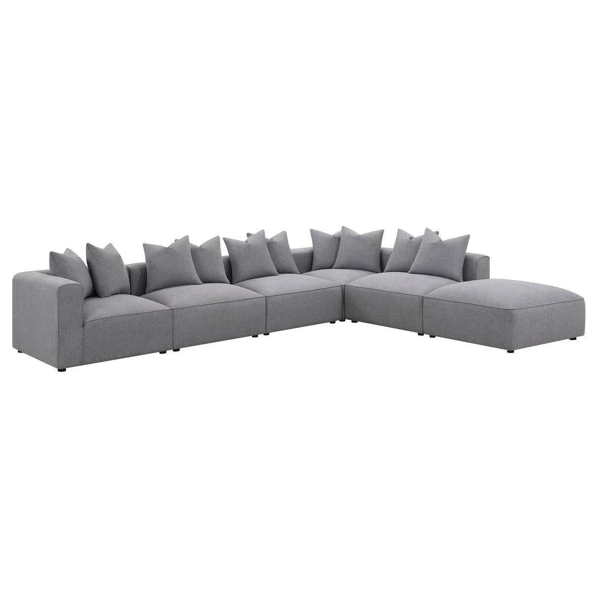 Ottoman - Jennifer Square Upholstered Ottoman Grey