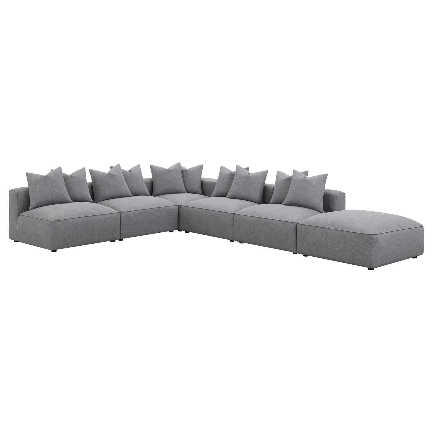 Ottoman - Jennifer Square Upholstered Ottoman Grey