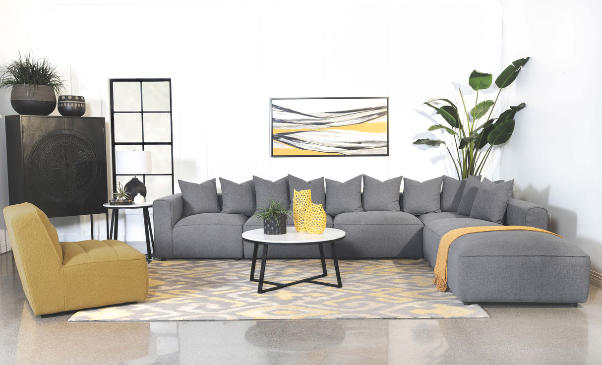 Ottoman - Jennifer Square Upholstered Ottoman Grey