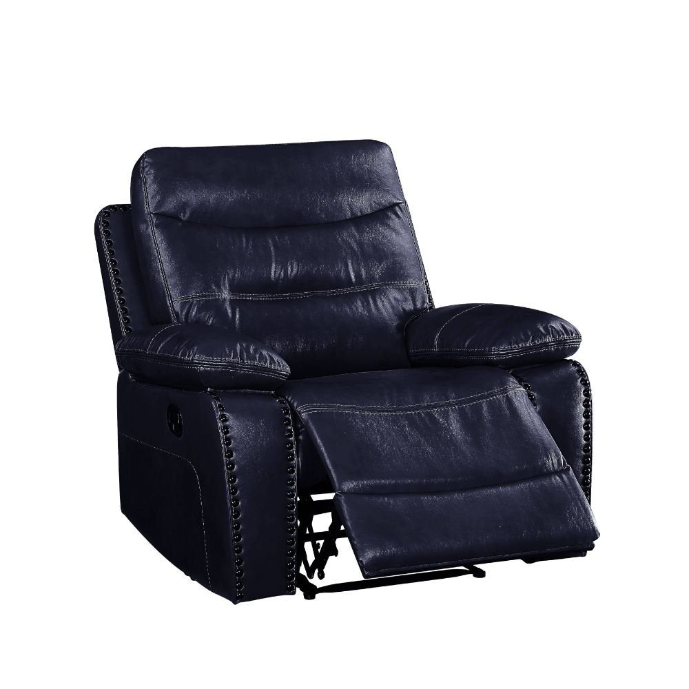 Aashi Motion Recliner 55372 Navy Leather - Gel Match | Acme | Home Elegance USA