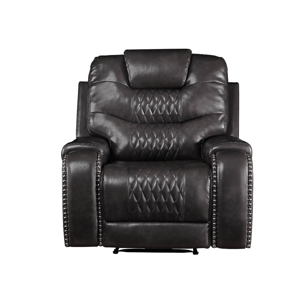 Braylon Motion Recliner 55412 Magnetite Synthetic Leather | Acme | Home Elegance USA