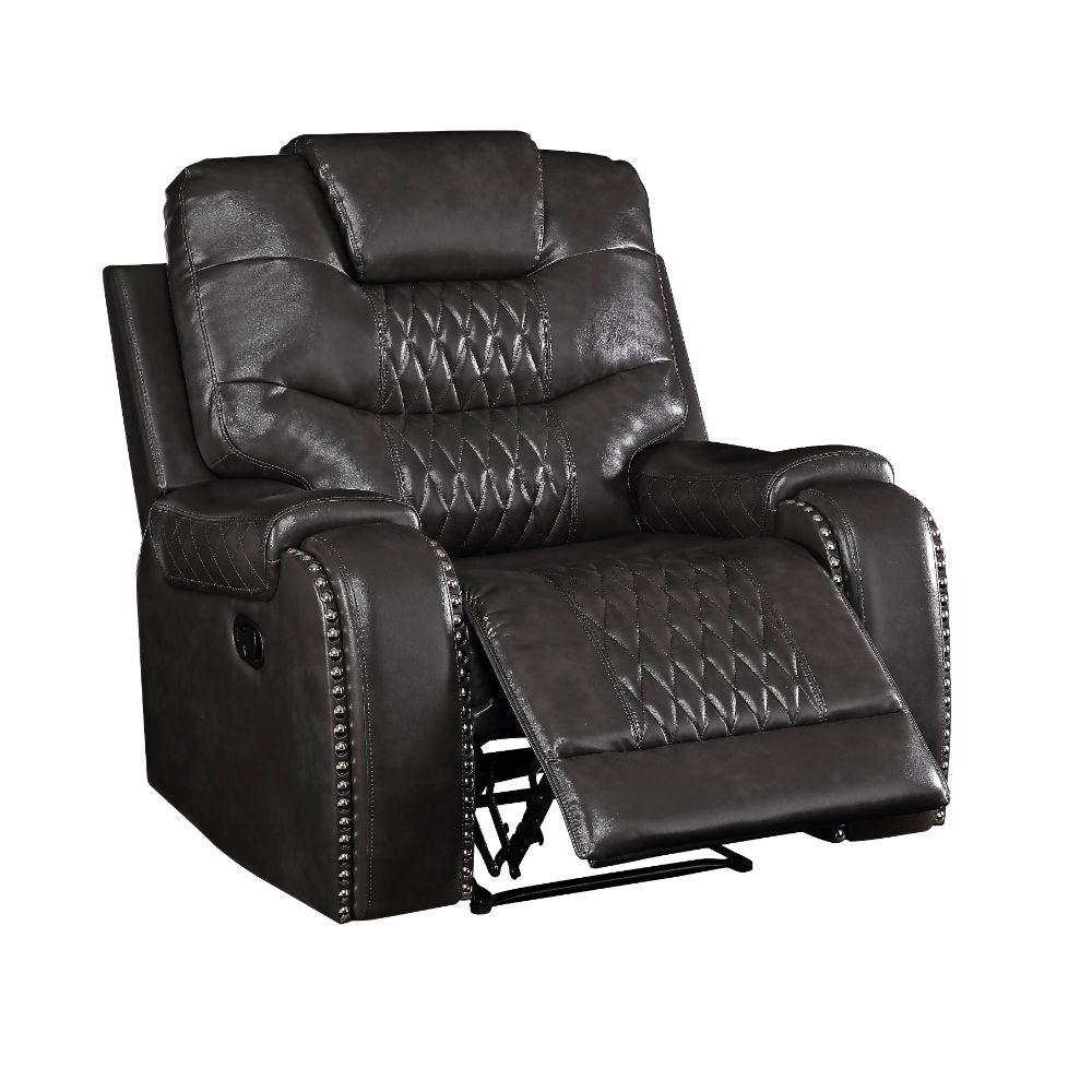 Braylon Motion Recliner 55412 Magnetite Synthetic Leather | Acme | Home Elegance USA
