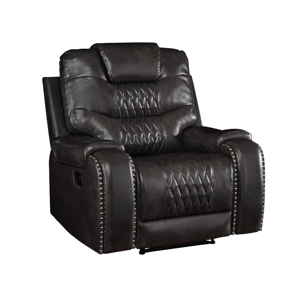 Braylon Motion Recliner 55412 Magnetite Synthetic Leather | Acme | Home Elegance USA