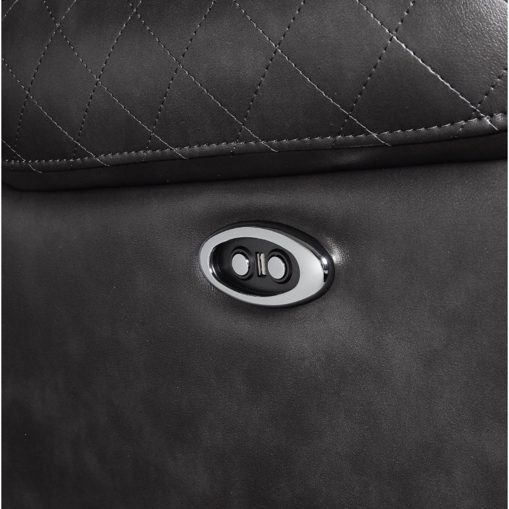 Braylon Power Motion Recliner 55413 Magnetite Synthetic Leather | Acme | Home Elegance USA