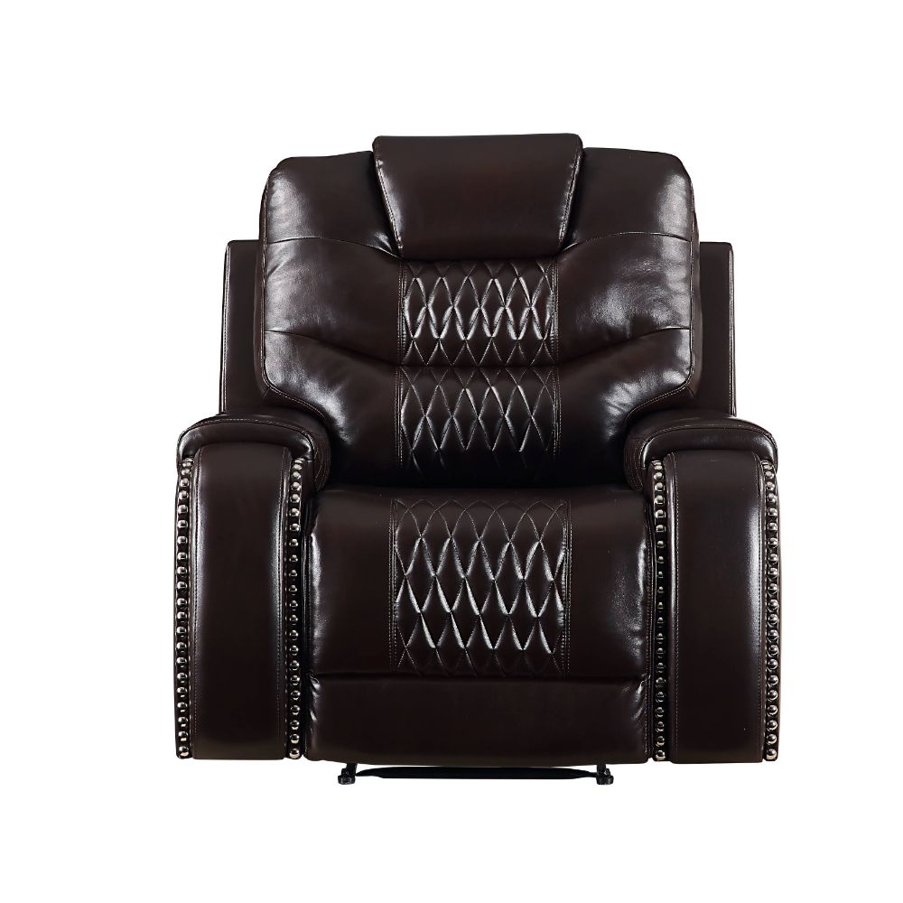 Braylon Motion Recliner 55417 Brown Synthetic Leather | Acme | Home Elegance USA