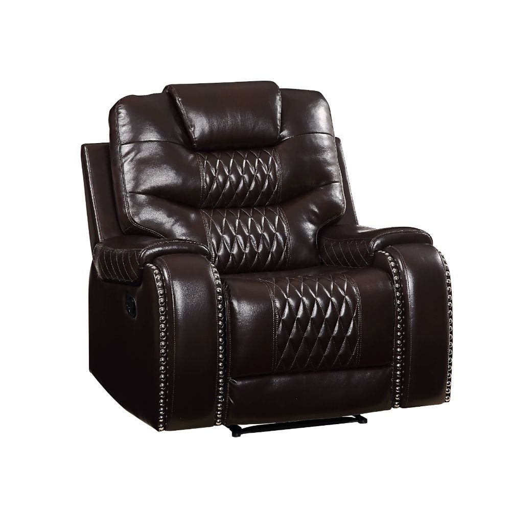 Braylon Motion Recliner 55417 Brown Synthetic Leather | Acme | Home Elegance USA