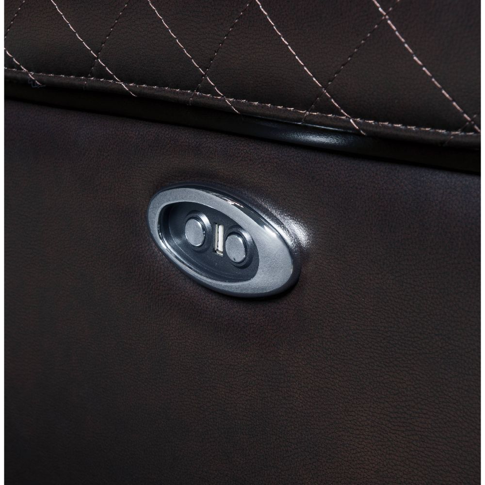 Braylon Power Motion Recliner 55418 Brown Synthetic Leather | Acme | Home Elegance USA