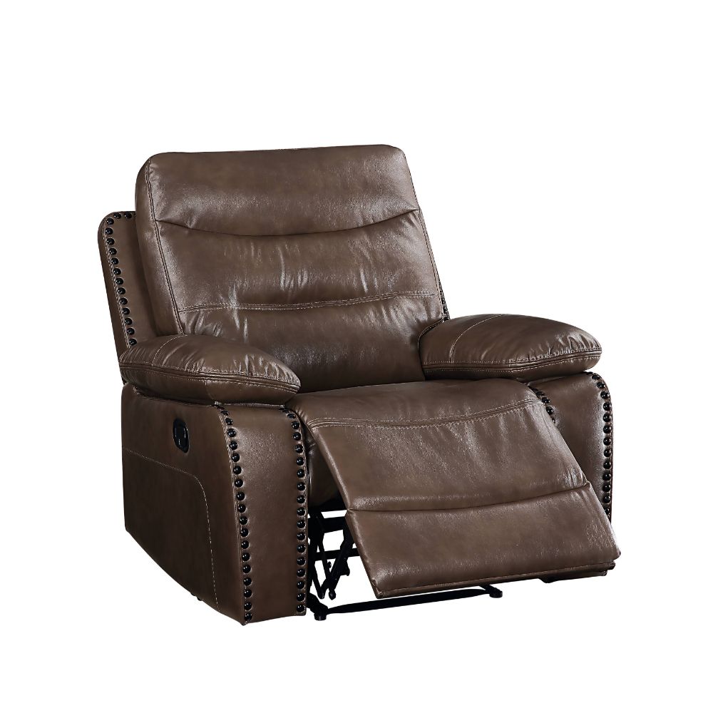 Aashi Motion Recliner 55422 Brown Leather - Gel Match | Acme | Home Elegance USA