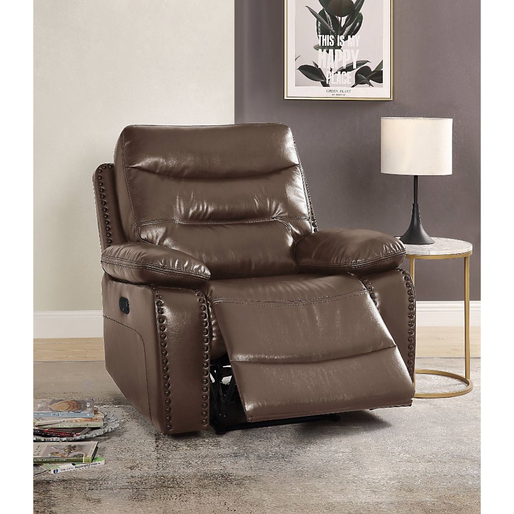 Aashi Motion Recliner 55422 Brown Leather - Gel Match | Acme | Home Elegance USA