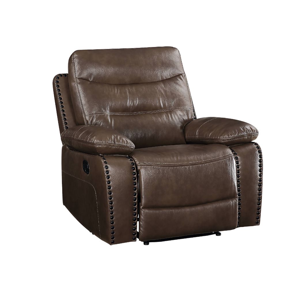 Aashi Motion Recliner 55422 Brown Leather - Gel Match | Acme | Home Elegance USA
