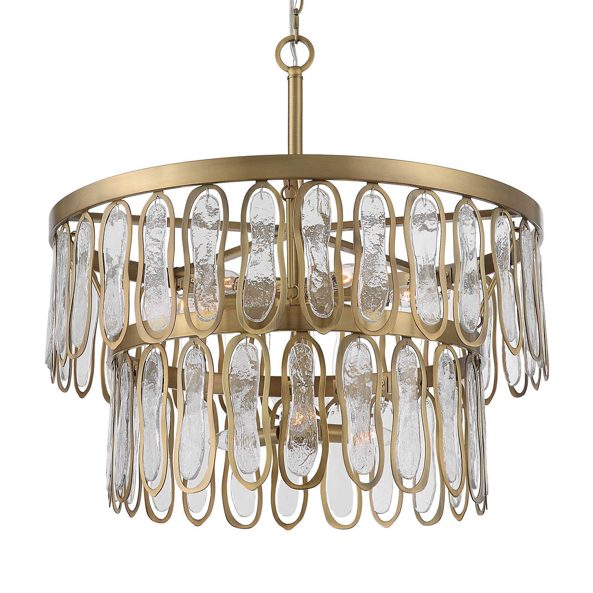 Aurelie 9 Light Round Pendant Brass - Yellow / White by Uttermost - View 5