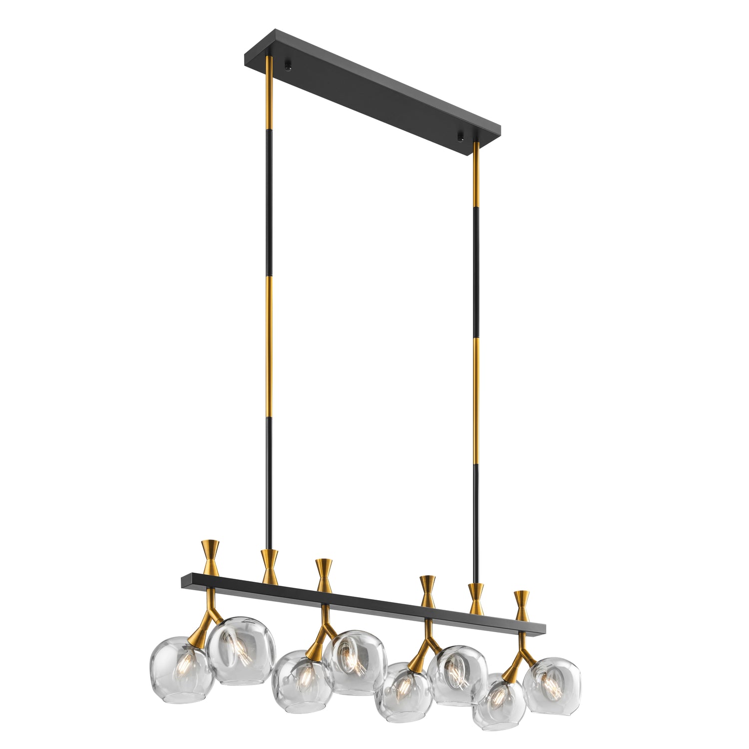 Sonder Rectangular Gold and Black Chandelier  | Finesse