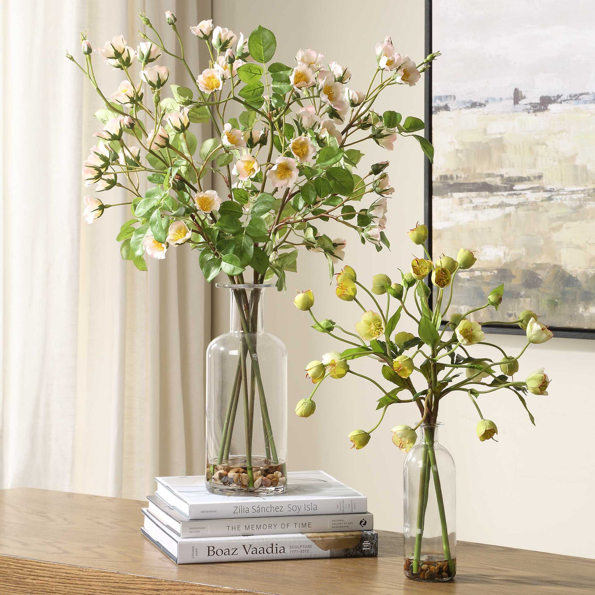 Tranquility Lenten Rose Bouquets (Set of 2) Green / Pink / Yellow - Green / Yellow by Uttermost - View 2