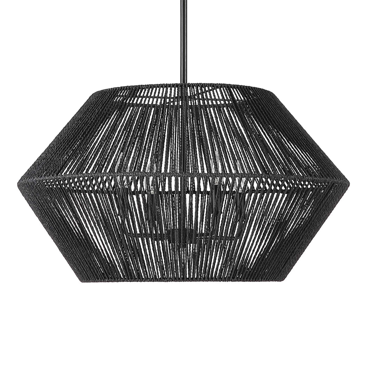 Suva 4 Light Rope Pendant - Black by Uttermost - View 3