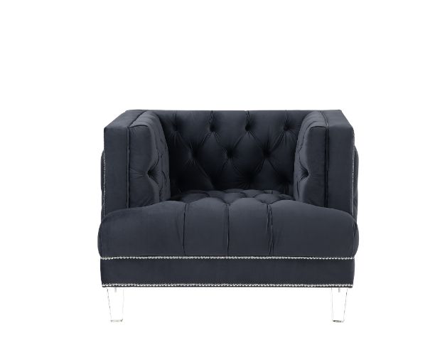 Ansario Chair 56462 Charcoal Velvet | Acme | Home Elegance USA
