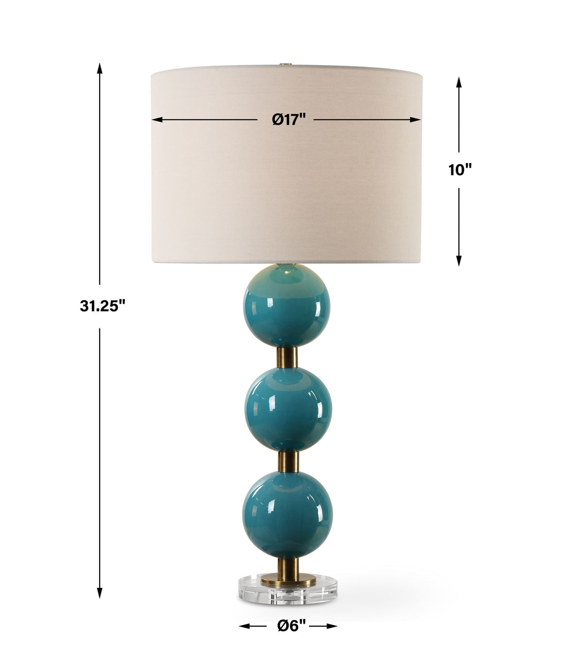 Palawan Blue Glaze Table Lamp by Uttermost - View 8