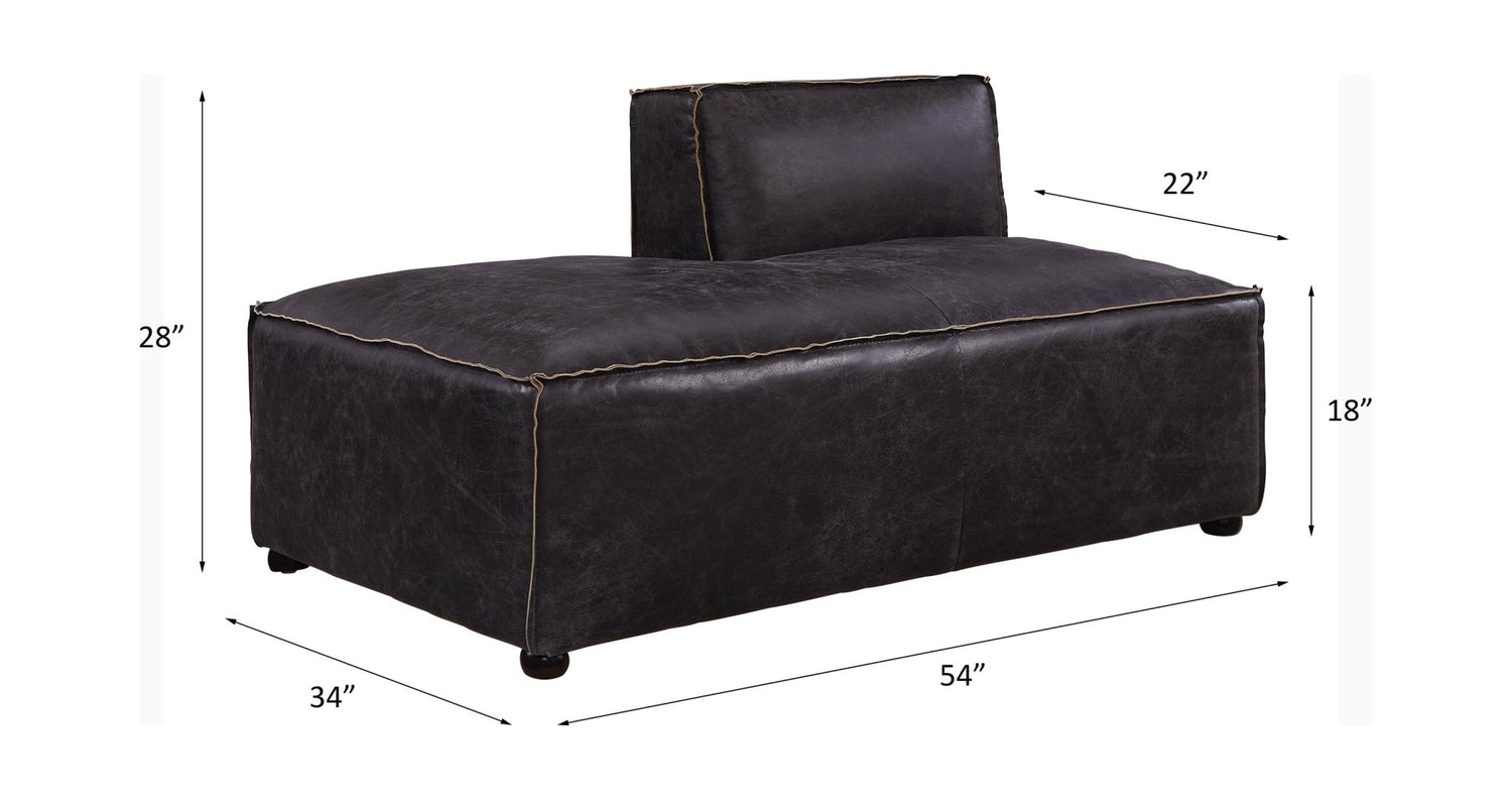 Birdie Modular - Chaise 56588 Antique Slate Top Grain Leather | Acme | Home Elegance USA