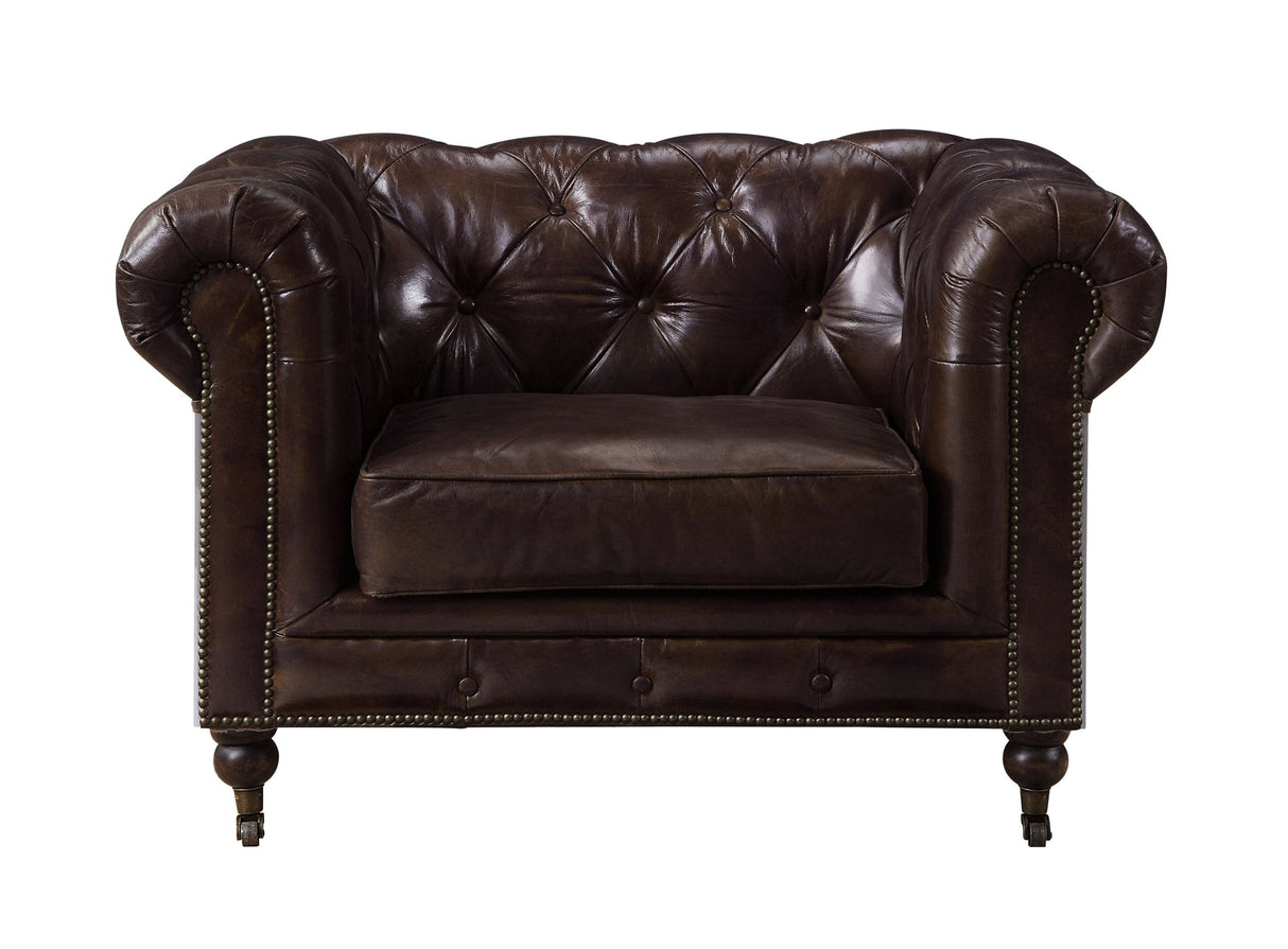 Aberdeen Chair 56592 Vintage Brown Top Grain Leather | Acme | Home Elegance USA