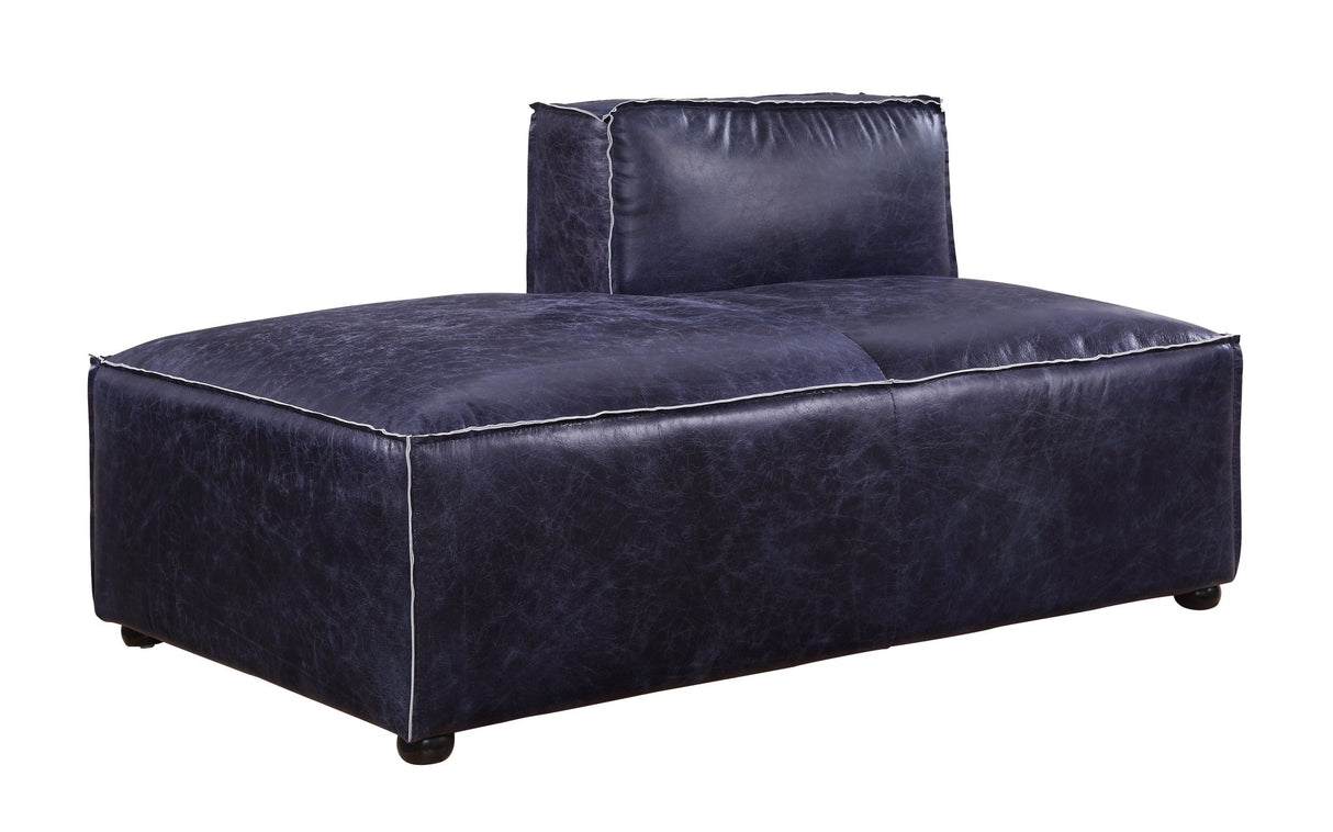 Birdie Modular - Chaise 56598 Vintage Blue Top Grain Leather | Acme | Home Elegance USA
