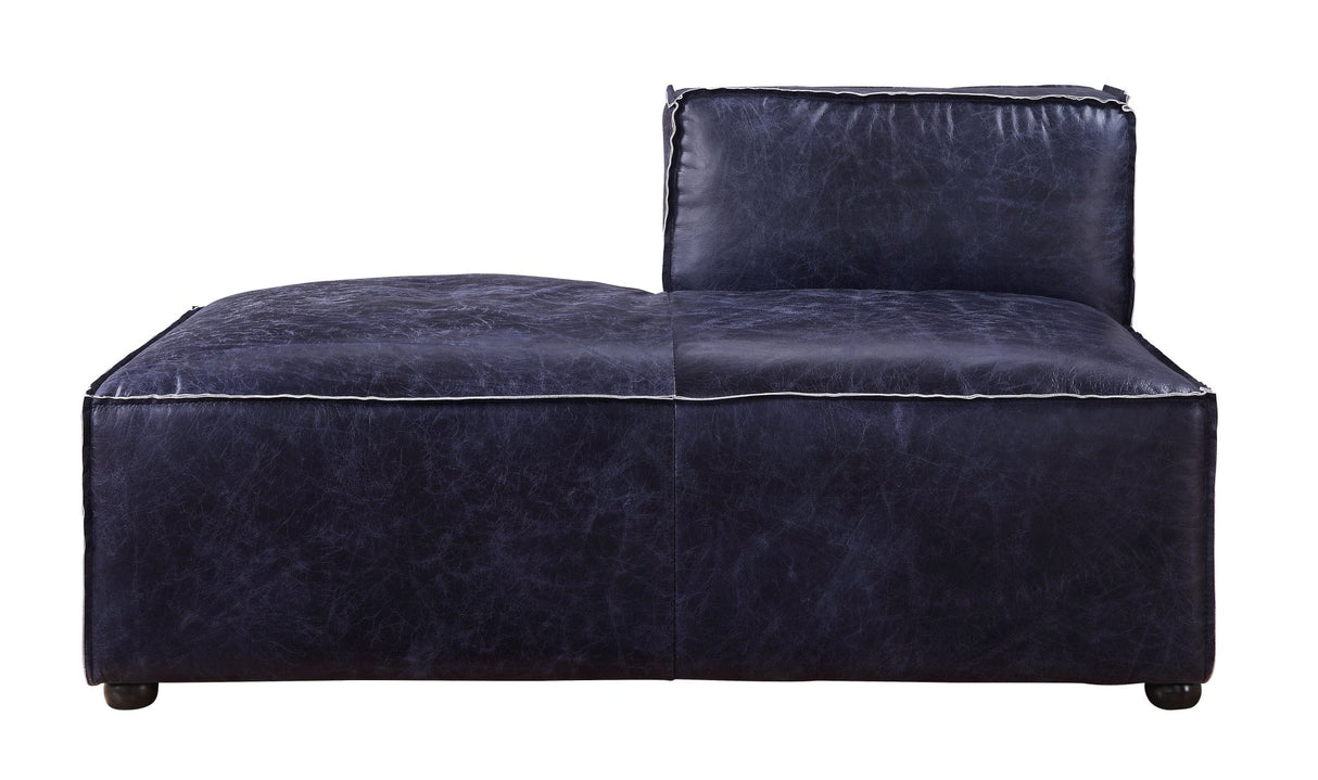 Birdie Modular - Chaise 56598 Vintage Blue Top Grain Leather | Acme | Home Elegance USA