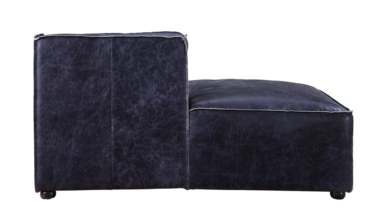 Birdie Modular - Chaise 56598 Vintage Blue Top Grain Leather | Acme | Home Elegance USA