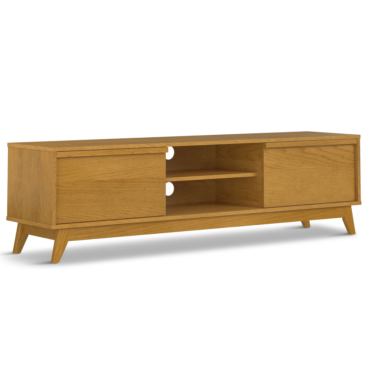 Lennon 72 inch Wide Solid Wood Low TV Stand in Oak For TVs up to 80 inches - sold by Home Elegance USA