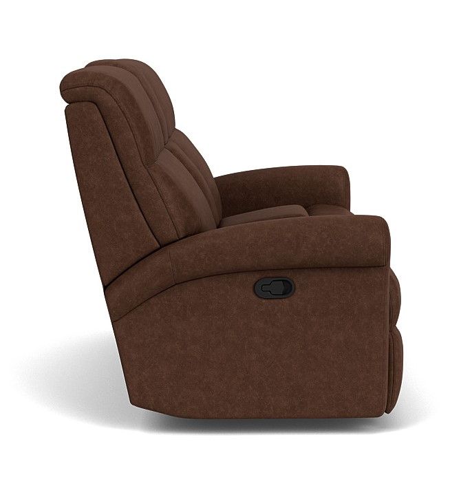 Davis Transitional Fabric Reclining Loveseat With Console | Flexsteel