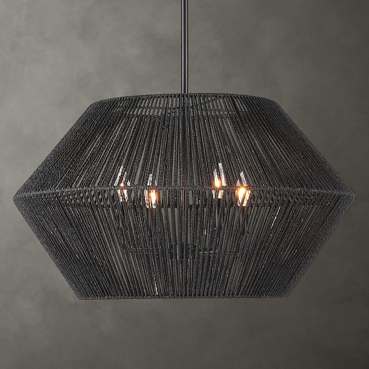 Suva 4 Light Rope Pendant - Black by Uttermost - View 1