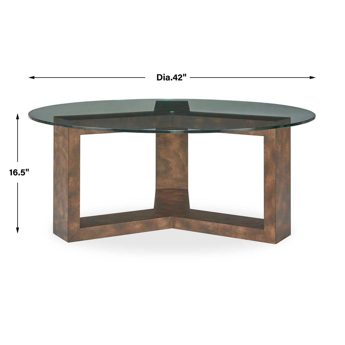 Ignis Round Glass Coffee Table Brown / Woodtone - Dark Brown by Uttermost - View 6
