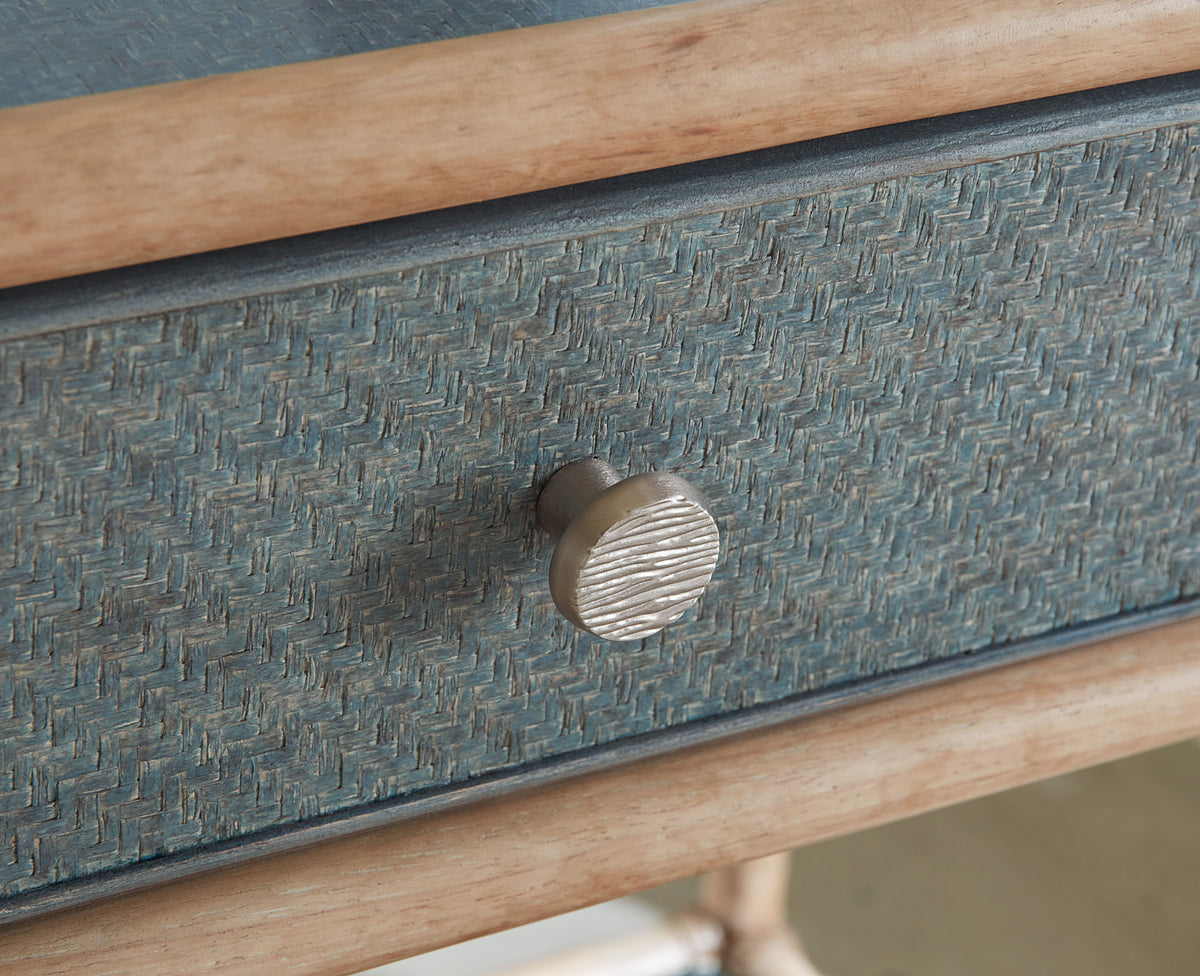 Retreat Pole Rattan Bedside Table - Beige / Blue by Hooker Furniture - View 2