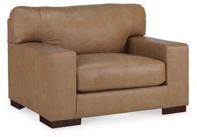 Ashley Tumbleweed Lombardia Chair and a Half - Leather | Home Elegance USA