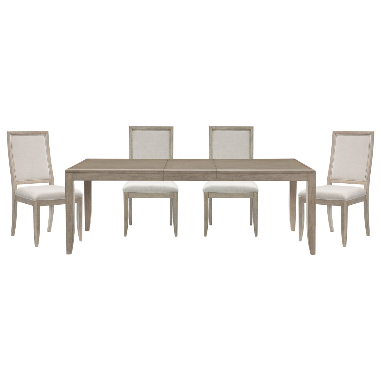 Modern Contemporary Dining Set 5pc Extendable Table with 4 Side Chairs Gray Finish Wooden Furniture