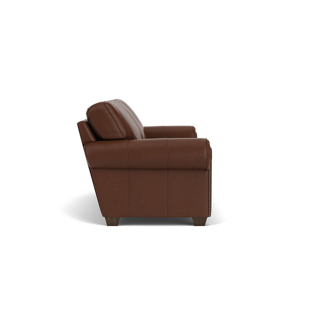 Carson Leather Sofa, Nailhead Trim | Flexsteel