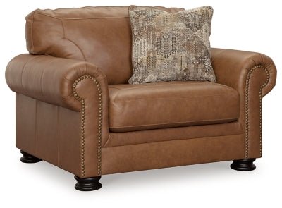 Ashley Caramel Carianna Chair and a Half - Leather | Home Elegance USA