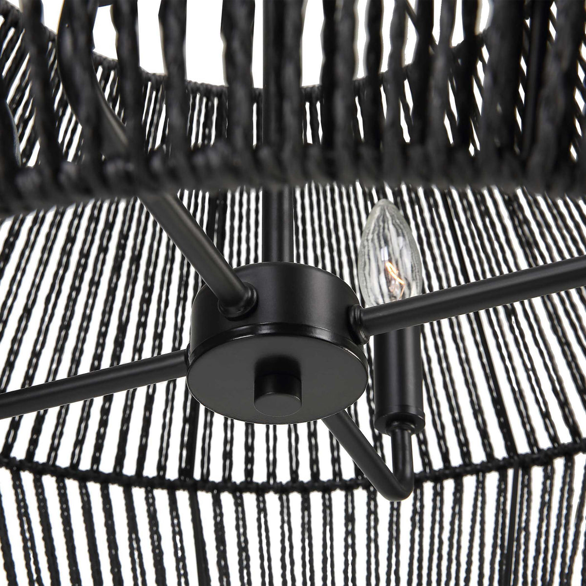Suva 4 Light Rope Pendant - Black by Uttermost - View 7