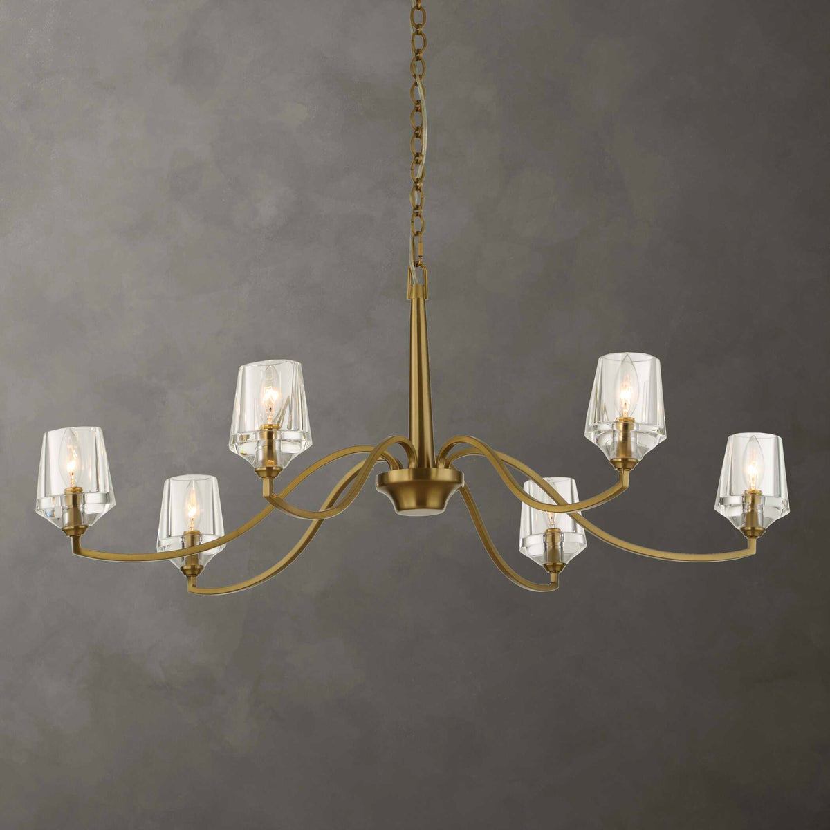 Barcelona 6 Light Brass Chandelier - Gold by Uttermost - View 2