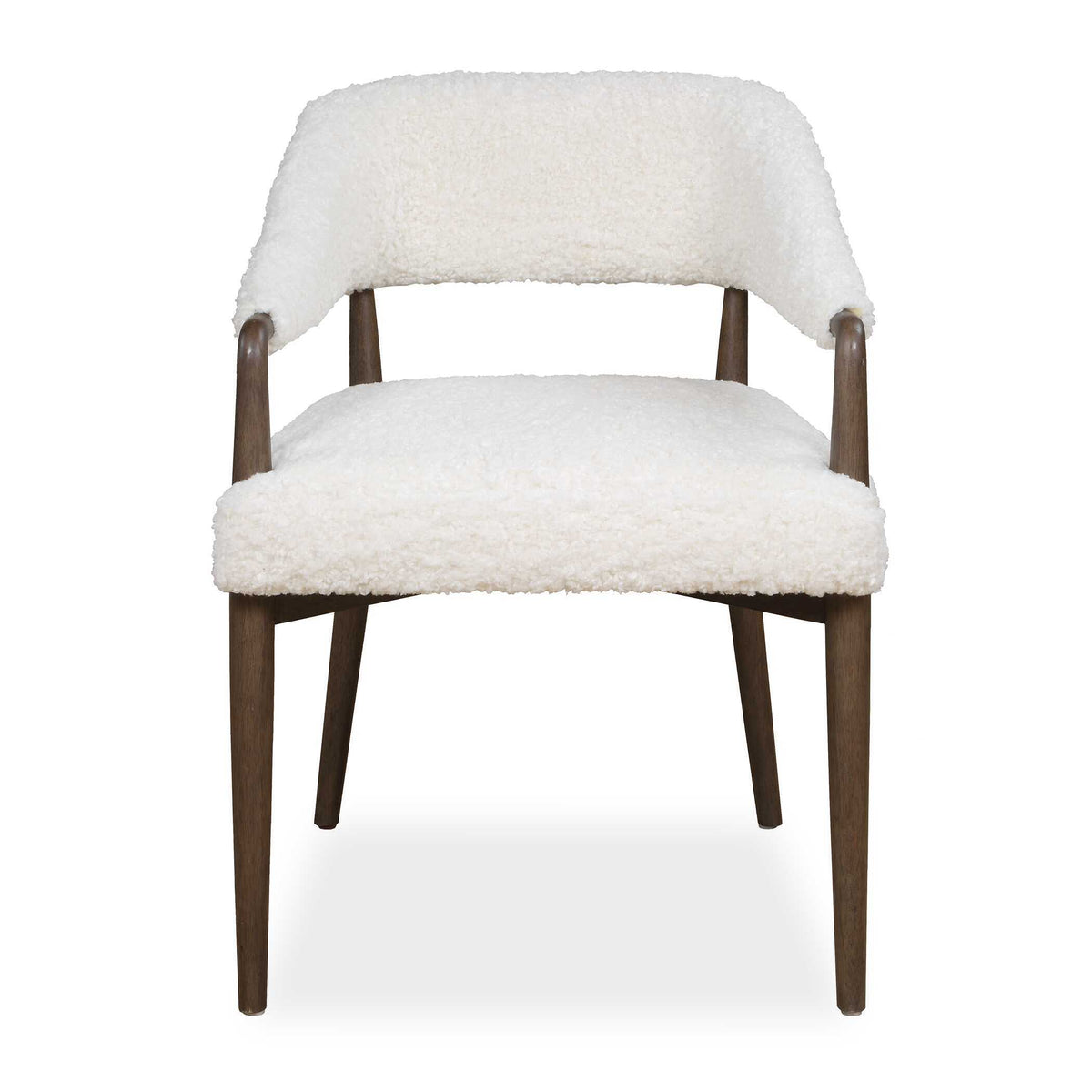 Austell Shearling Dining Chair Brown / White - White / Dark Brown by Uttermost - View 1