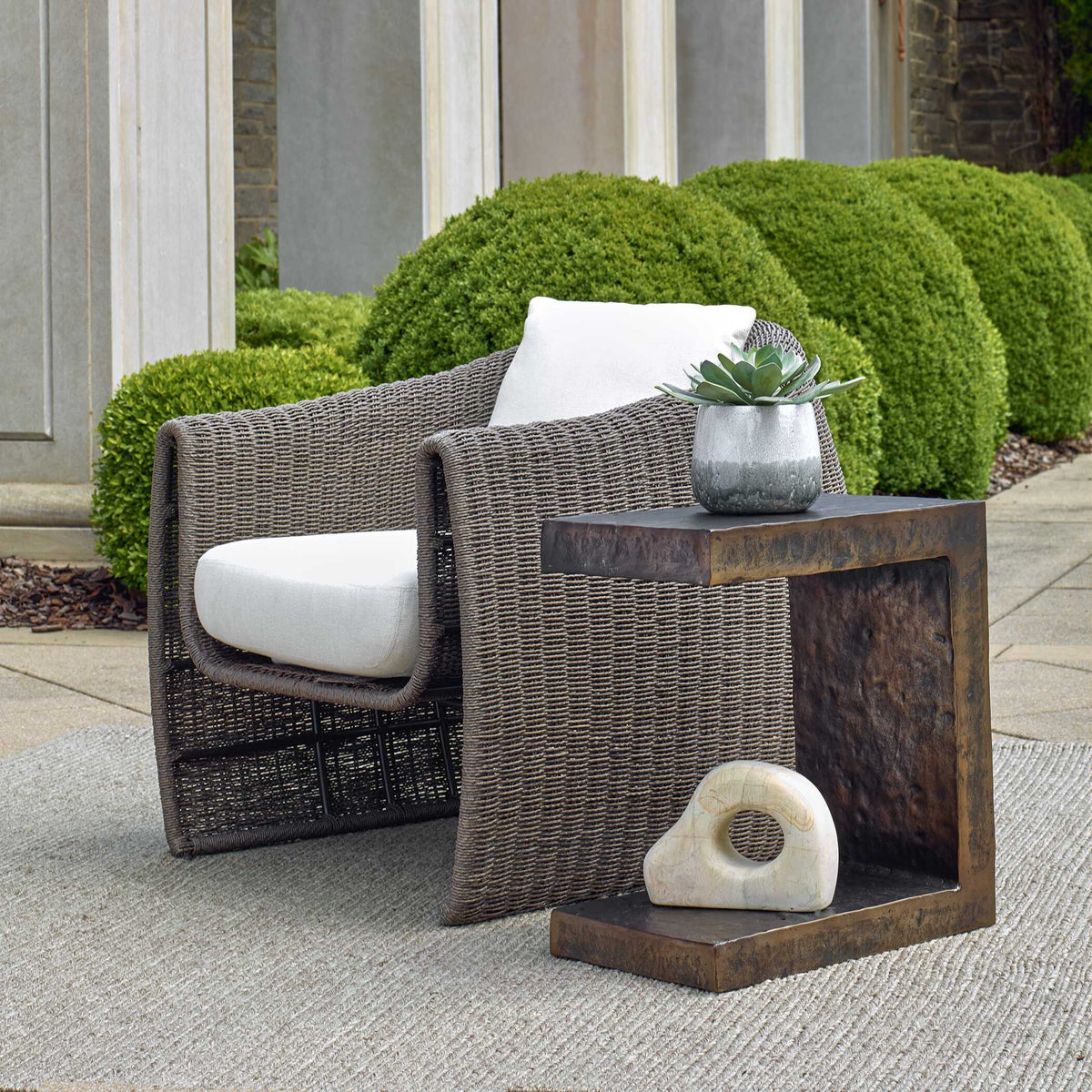 Obra Outdoor Side Table - Bronze by Uttermost - View 2