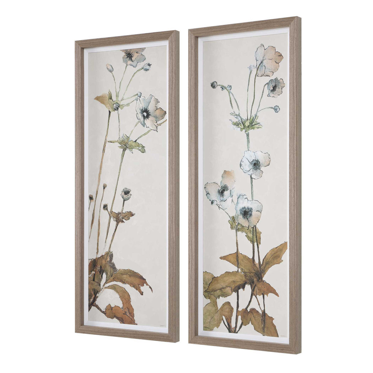 Garden Study Framed Floral Prints (Set of 2) - Green / White by Uttermost - View 4