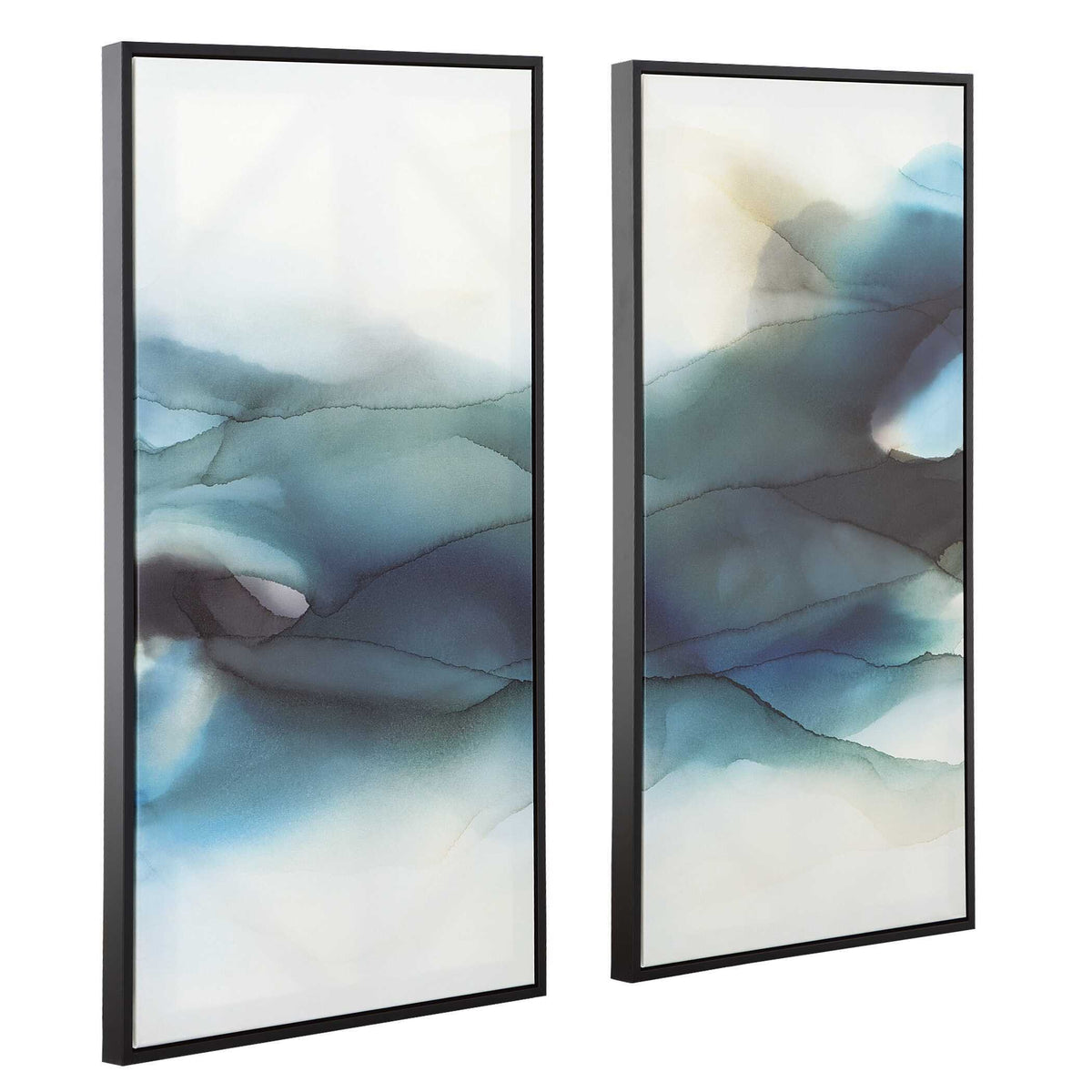 September Desert Modern Watercolor Art (Set of 2) - Blue / Beige by Uttermost - View 4