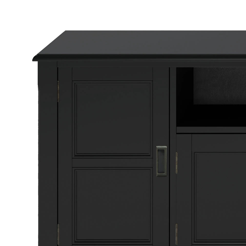 Burlington 72 inch Wide Solid Wood TV Stand in Black For TVs up to 80 inches - sold by Home Elegance USA