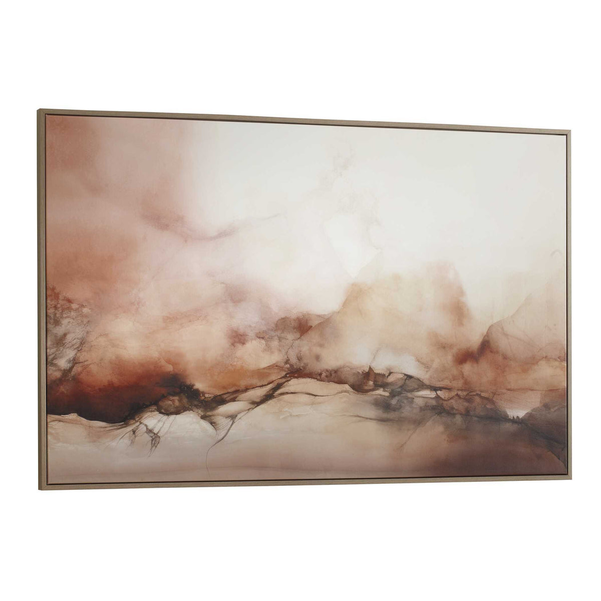Rise Framed Modern Canvas Black / Brown / Orange / White - Orange / Light Brown by Uttermost - View 4