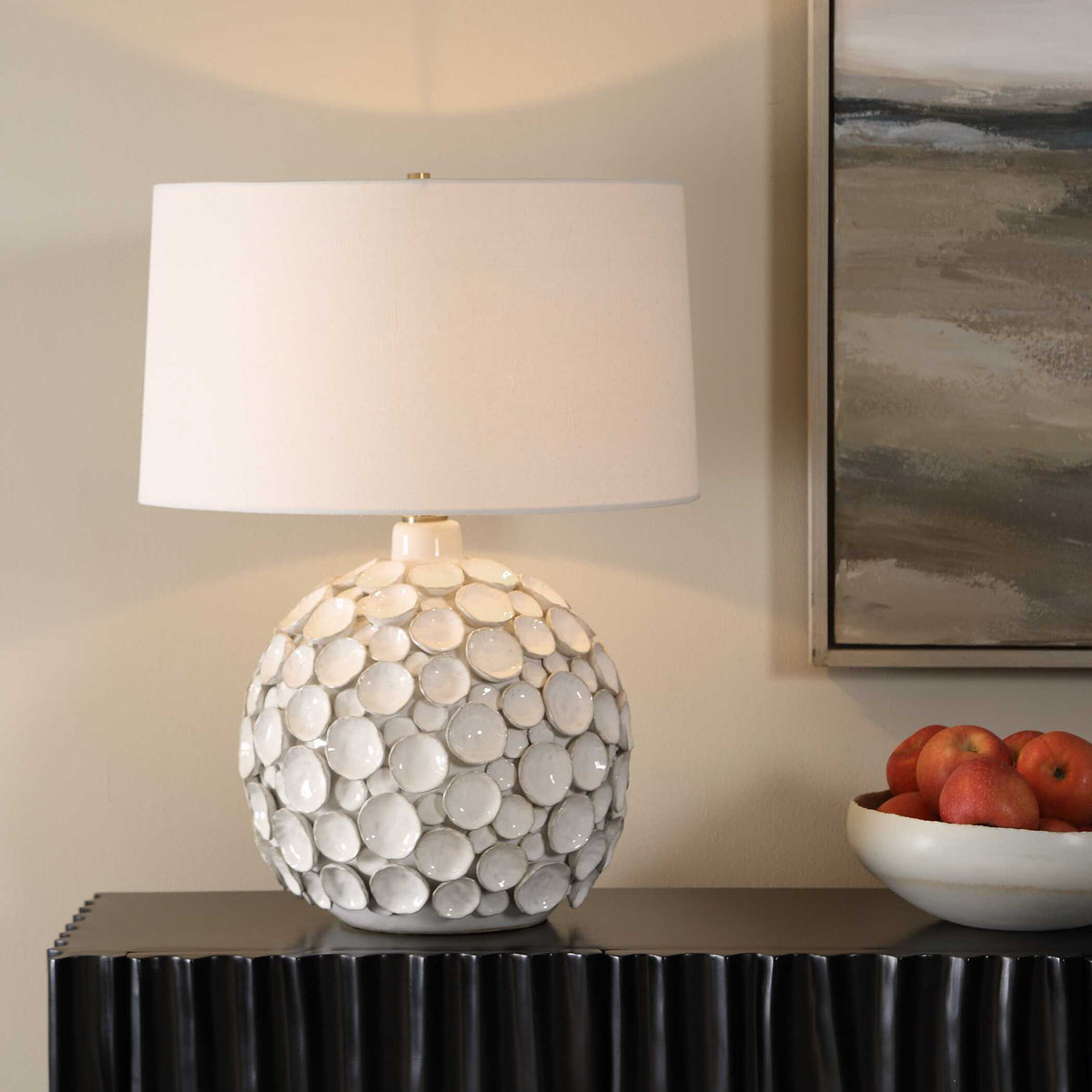 Hartley Petal Table Lamp - White by Uttermost - View 2