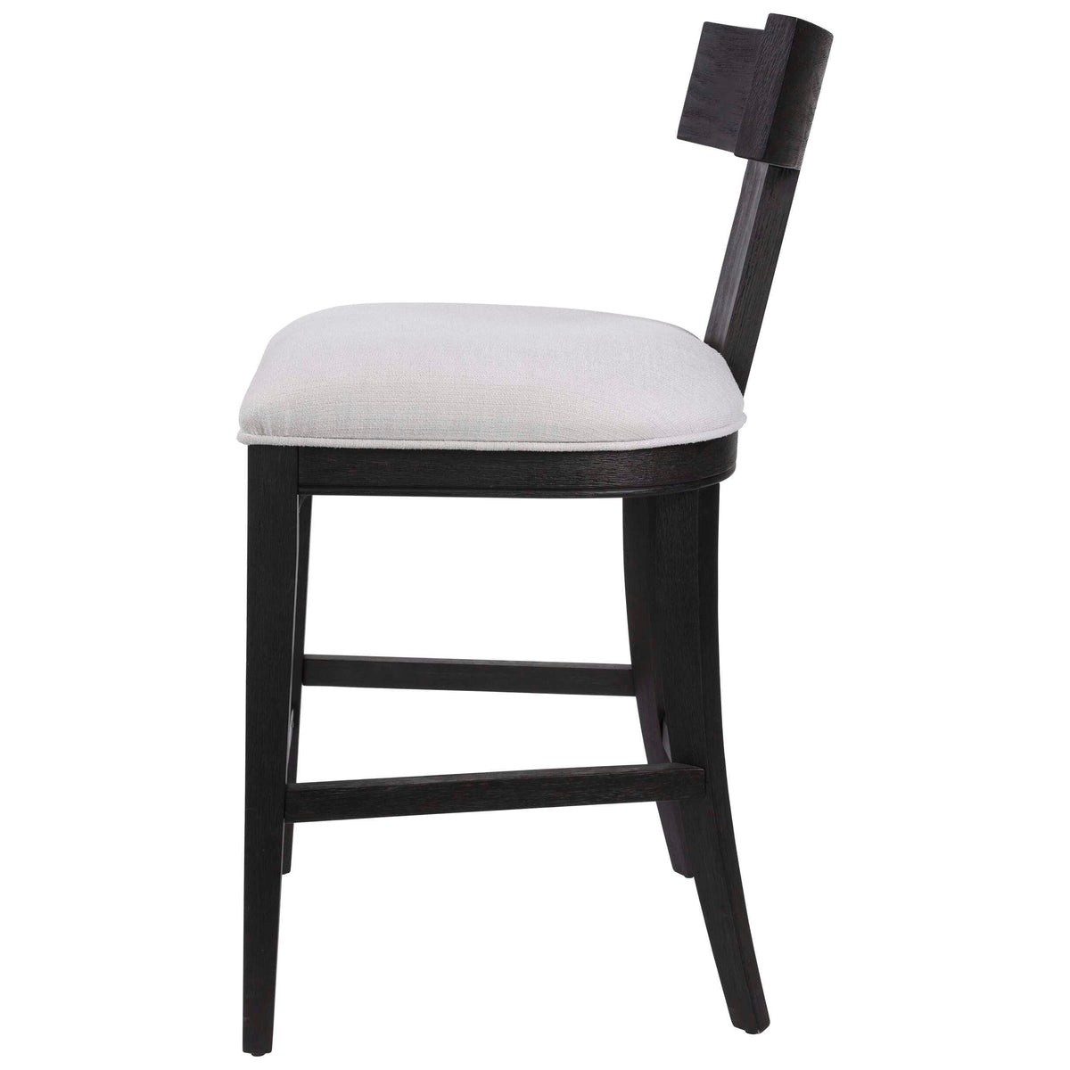 Idris Modern Wood Counter Stool Black & White - Black / White by Uttermost - View 4