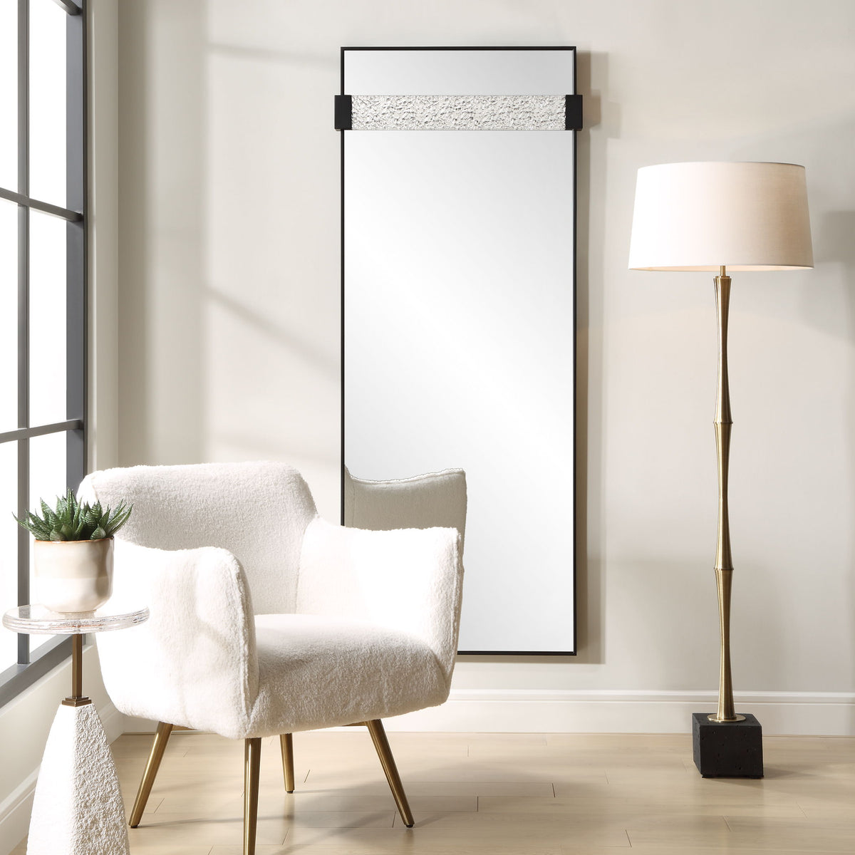 Stratton Modern Dressing Mirror - Black by Uttermost - View 2