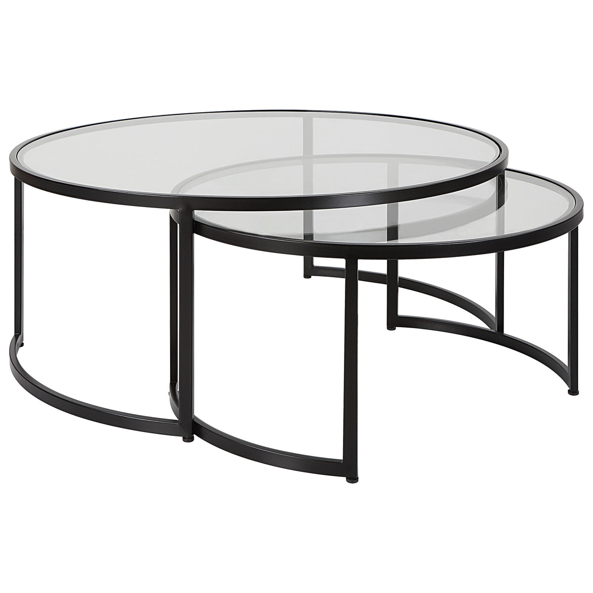 Rhea Nesting Coffee Tables (Set of 2) - Black by Uttermost - View 1