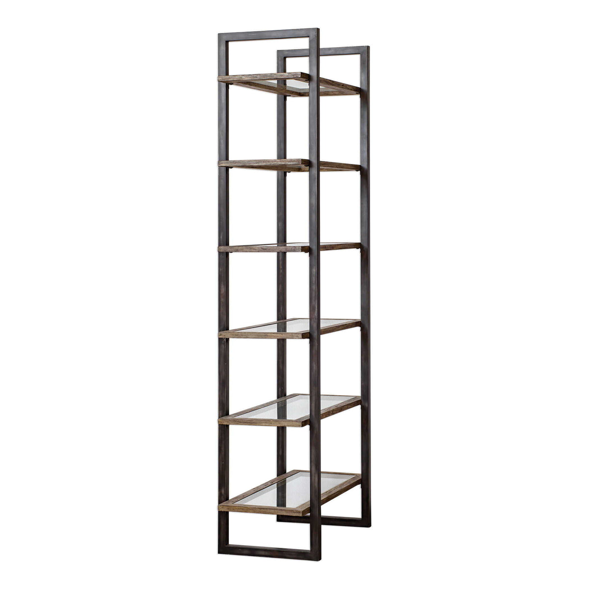 Olwyn Industrial Etagere - Dark Brown / Dark Gray by Uttermost - View 3