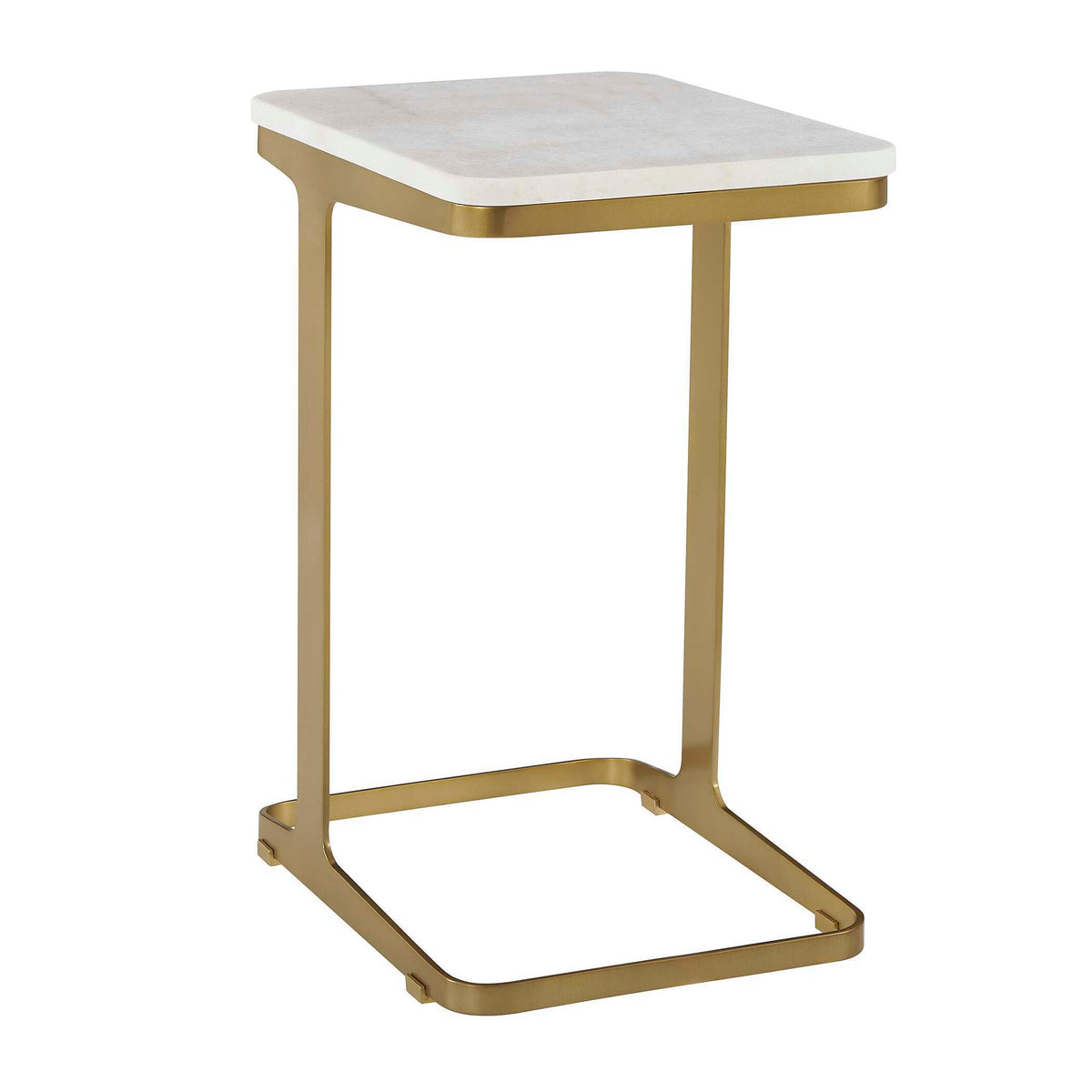 Tylan Marble Accent Table Brass / White - Gold / White by Uttermost - View 1