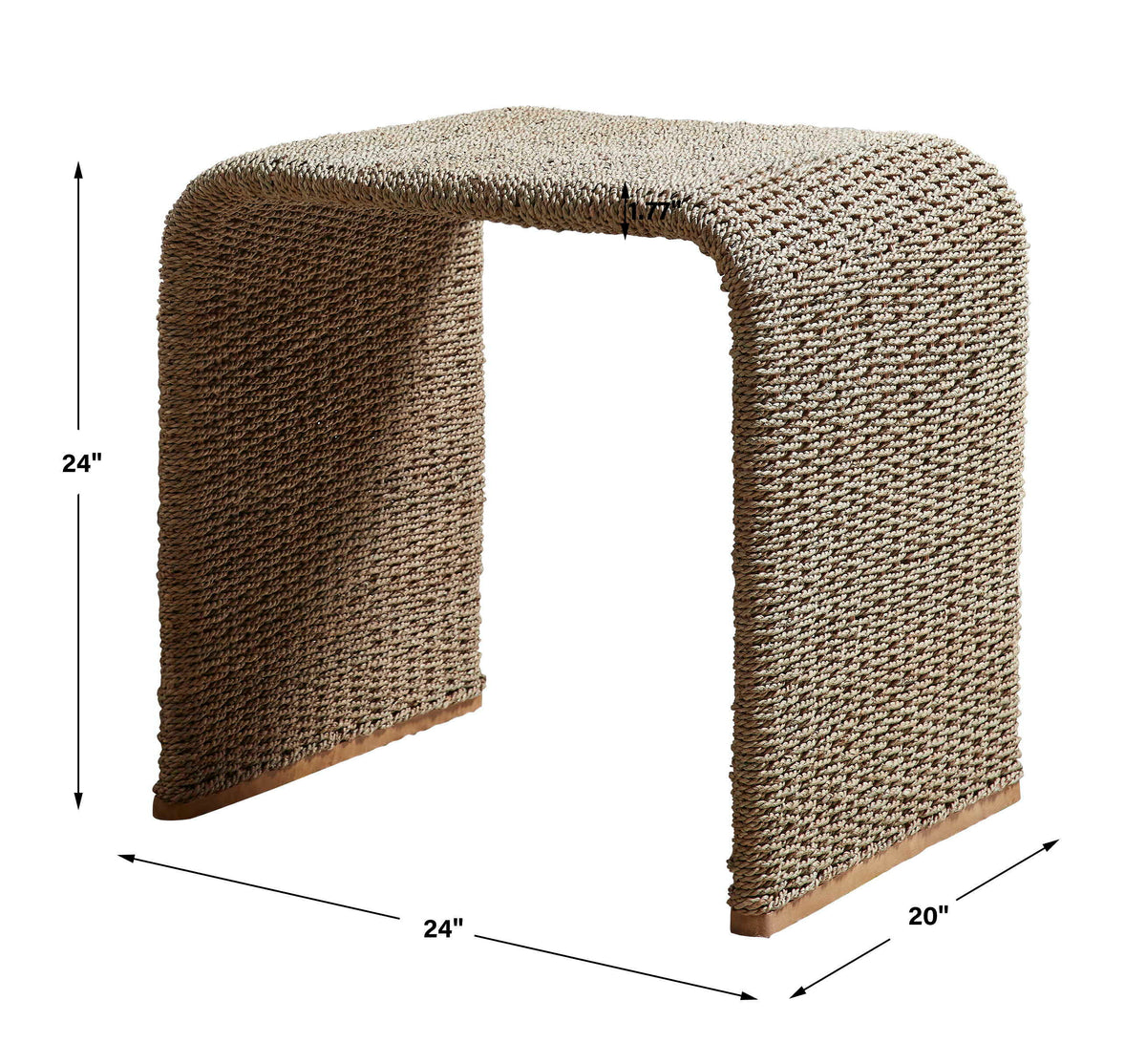 Calabria Woven Seagrass End Table - Beige by Uttermost - View 6